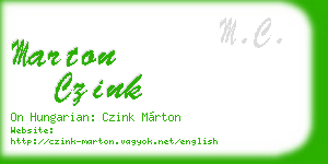 marton czink business card