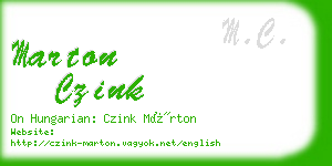 marton czink business card